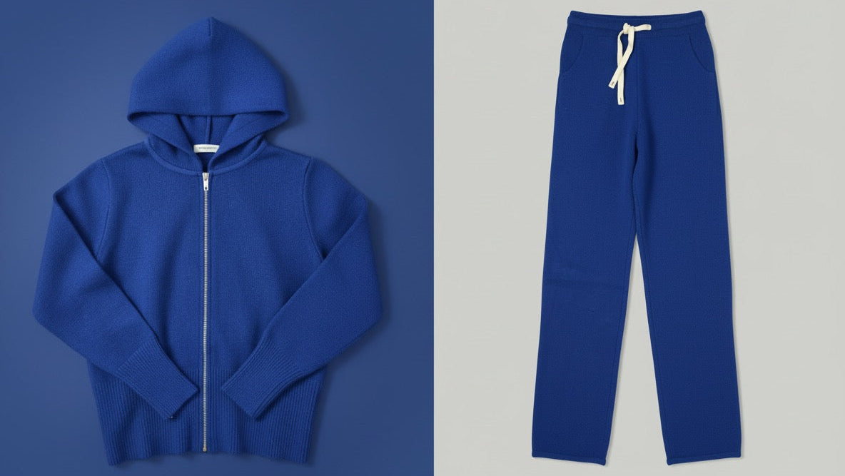 Co-ords Sweater Set – Blue & Grey for Ladies